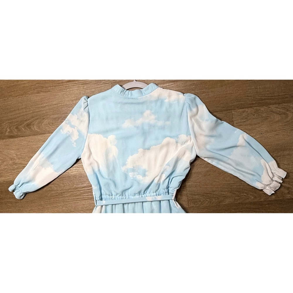 Miss Patina Heaven On Earth Cloud Print Midi Dress Blue White S - Picture 11 of 14